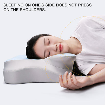 Memory Foam Neck Pillow Butterfly Contour Bolster 62 x 41cm Blue or Grey