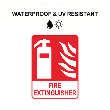 2PCS Fire Extinguisher PVC Sign Warning Safety Notice Building Warehouse Office