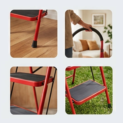 5 Step Folding Ladder Anti-Slip 150kg Load Capacity Durable Platform Step Ladder