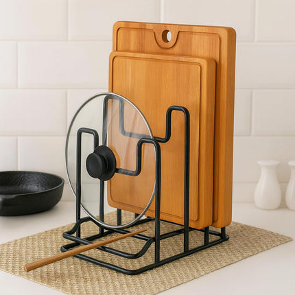 2PCS Metal Cutting Board Holder Rack Kitchen Bench Organiser for Lids Chopping Boards