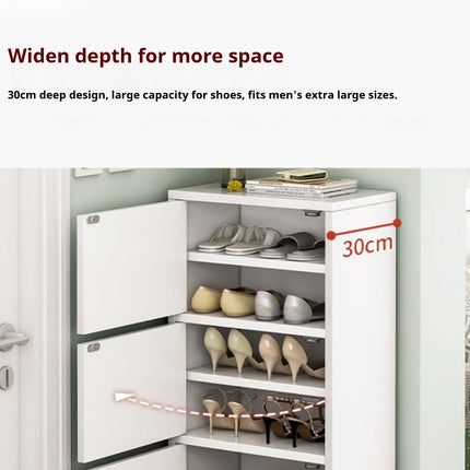 Entryway Narrow Shoe Cabinet Space Saving Hallway Organizer For Front Door