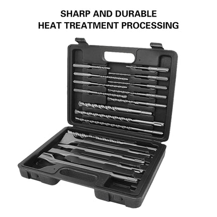 17PCS Round Shank Impact Hammer Drill Bits Durable Concrete Brick Stone Drilling