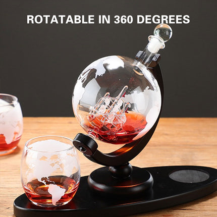 Globe Wine Decanter Glass Bottle Divider Whisky Liquor Dispenser For Home Bar