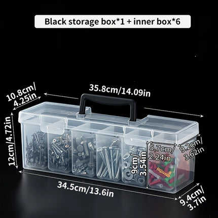 Small Parts Screw Storage Box Transparent Organizer Portable Hardware Toolbox