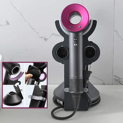 Freestanding Dyson Hair Dryer Holder Punch-Free Stand with Storage Slots
