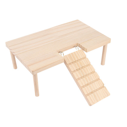 Hamster Wood Stand Platform with Ladder Small Animal Toy Hamster Rat Accessories