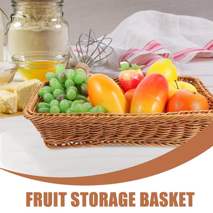Hand Woven Rattan Tray Snack Serving Dish Hotel Fruits Pastry Plate Basket
