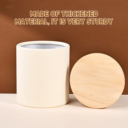 10PCS Round Tea Coffee Bean Packaging Paper Can with Wooden Lids for Storage Use