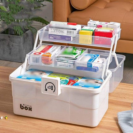 Household Medicine Box Large Capacity First Aid Storage Home Medical Organiser