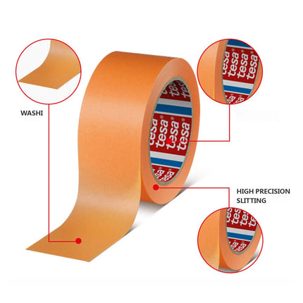 Orange Washi Masking Tape Fine Paint Heat Resistant Hand Tearable 5cm x 50m