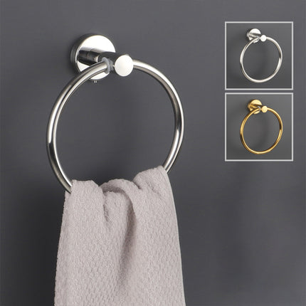 Bathroom Towel Rack Wall Mounted Towel Ring Black Toilet Paper Holder Shelf