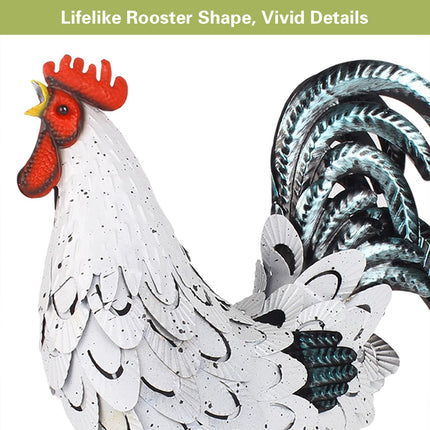 Metal Rooster Standing Decoration Rustproof for Home Garden Yard Patio Ornament