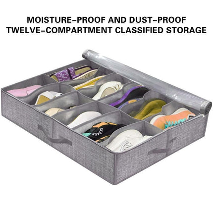 2PCS Shoe Organizer Under Bed Wardrobe Storage Box Zipper Cover Bag Durable