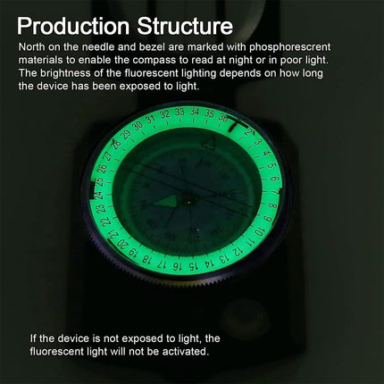 Multi-Function High Precision Compass Durable Luminous for Outdoor Hiking Camping