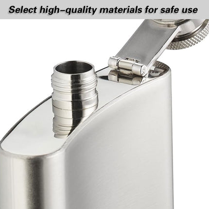 Stainless Steel Hip Flask Gift Set with Funnel and Cups Portable 7oz Metal Flask