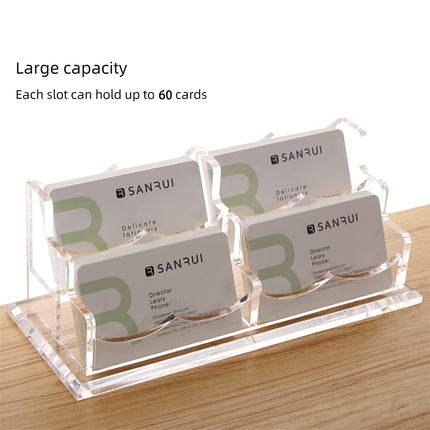 Acrylic Business Card Holder Desk Name Card Display Stand for Office Desk