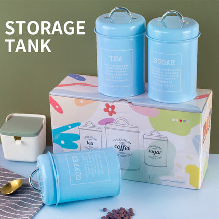 3PCS Sealed Storage Canister Set Milk Powder Coffee Container Kitchen Organizer