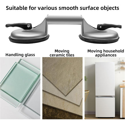 Heavy Duty Double Suction Cup Lifter for Glass Tile Aluminium Handle Strong