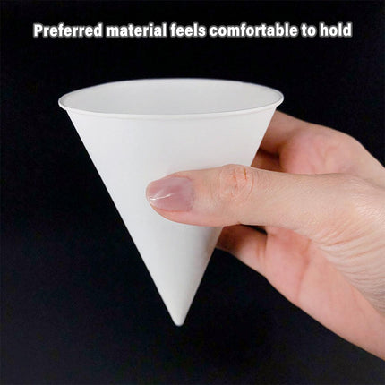 200pcs White Paper Cup Conical Pointed Bottom Small Straight Drink Cup for Water