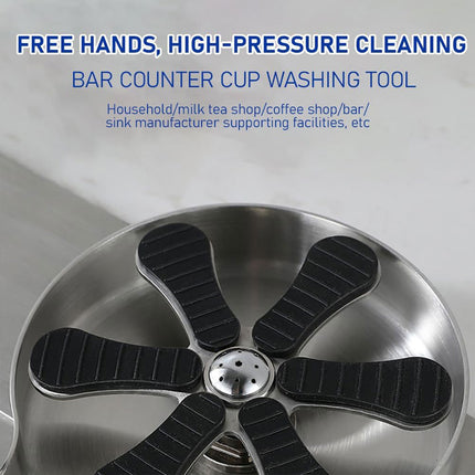 Stainless Steel Auto Glass Rinser Bottle Washer Coffee Cup Kitchen Sink Bar Tool