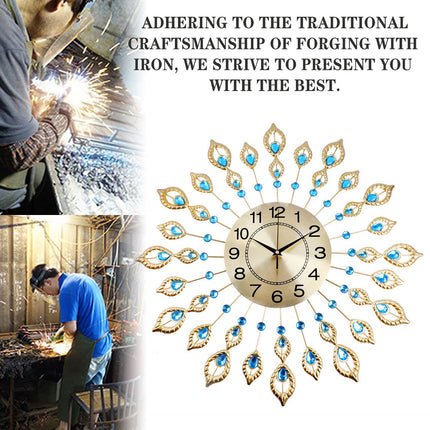 Artiss Wall Clock 60cm Large 3D Modern Crystal Luxury Round Home Decor Clock