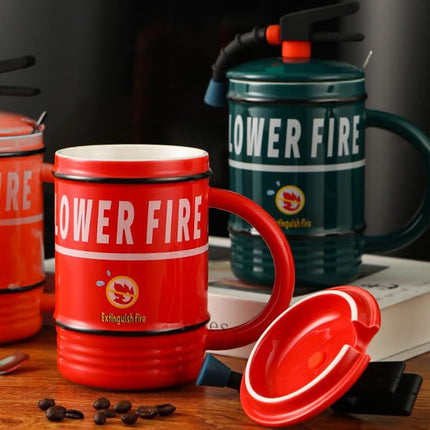 Creative Ceramic Mug Fire Extinguisher Shape Novelty Coffee Tea Cup Durable