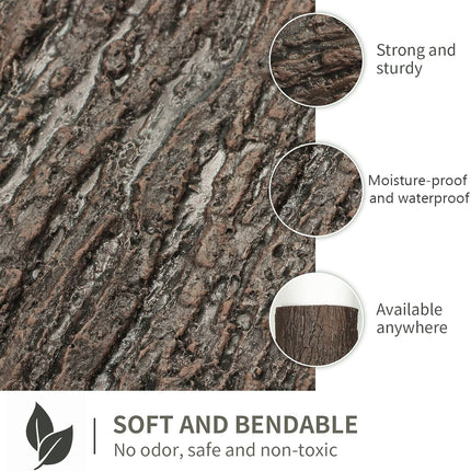 Simulation of Tree Bark Water Pipe Cover Decoration Realistic Texture Home Use