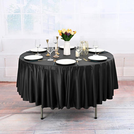 10pcs Round Tablecloth Solid Color Waterproof PEVA Table Cover 213cm Diameter