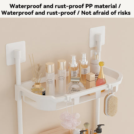 Multifunctional Bathroom Storage Rack Rustproof PP For Shampoo Soap Towel Use