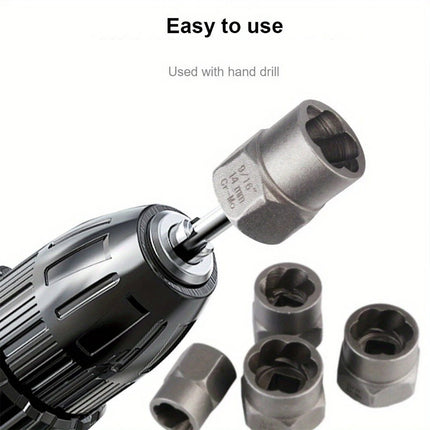 26pcs Multi Size Bolt Extractor Kit Broken Screw Removal Tool Damaged Thread