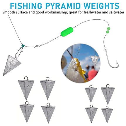 Four Sided Triangular Fishing Lead Sinker with Ring Conical Drop Weight Tackle