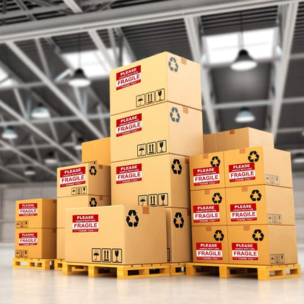 Fragile Warning Label Sticker 2 Rolls 1000PCS 2x3in Red for Shipping Packaging