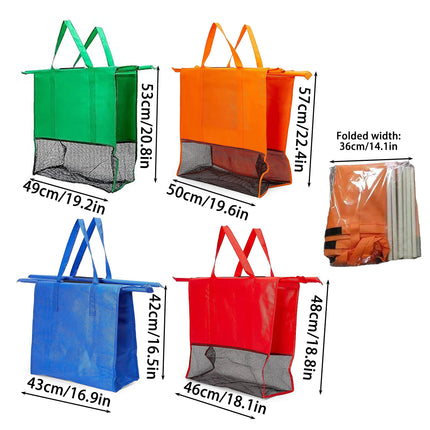 Shopping Tote Bag Set Reusable 4pcs Foldable Nonwoven Large Capacity  Carrier