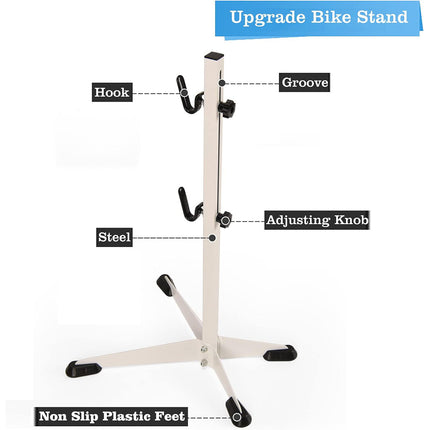 Adjustable Bicycle Floor Parking Stand White