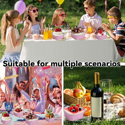 Foil Dessert Cups with Lid and Spork 200PCS Cake Containers Takeaway Party