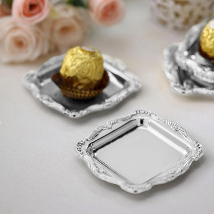 Plastic Square Plates 12pcs Small Reusable Serving Dishes for Party Dinner