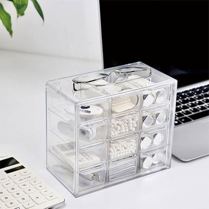 Storage Organizer Box Mini Plastic Desktop Drawers Desk Craft Cabinet For Office