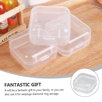 100PCS Square Transparent Storage Boxes Durable for Organizer Jewelry Beads Use