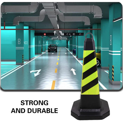 2PCS Road Rubber Traffic Cone Safety Cone Flexible Resilient for Construction
