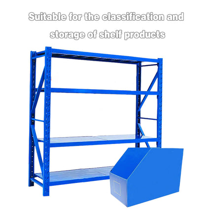 Slanted Storage Bin 5PCS Blue Corrugated PP 4 Sizes for Garage Warehouse Shelf