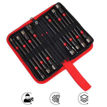 Magnetic Screwdriver Bit Set 16 Piece Electric Drill Sleeve Portable Tool Kit