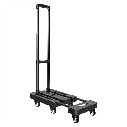 Foldable Trolley Cart Pull Rod Plastic Universal Wheel Shopping Carrier Use