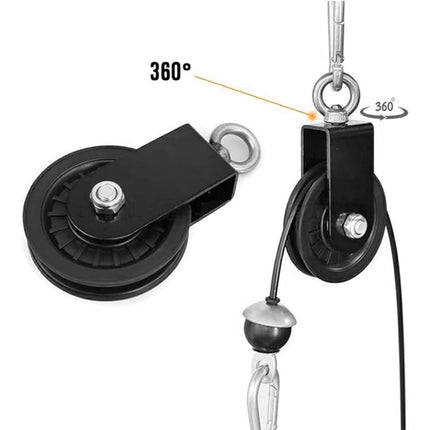 2PCS Aluminum Pulley Sliding Cable Bracket Wheel Gym Fitness Equipment Accessory