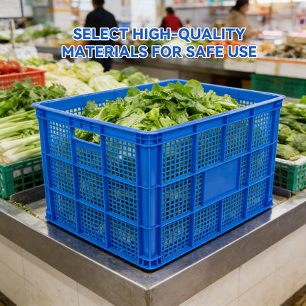 2PCS Heavy Duty Plastic Storage Basket Large Capacity Tote Box for Warehouse