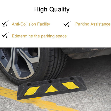 2PCS Rubber Parking Curb Wheel Stop for Driveway and Car Park