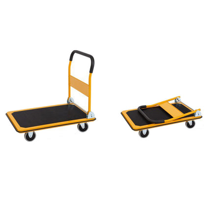 Large Heavy Duty Foldable Flatbed Trolley Cart Steel Frame Rubber Wheels Moving
