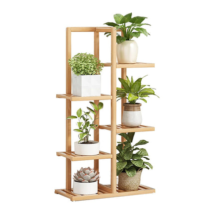 5/6 Tier Bamboo Minimalist Flower Plant Stand Home Balcony Garden Floor Rack