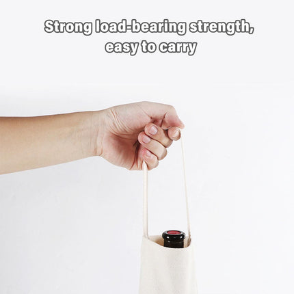 10pcs Portable Wine Bag Canvas Burlap Bottle Packing Holder for Gift Storage