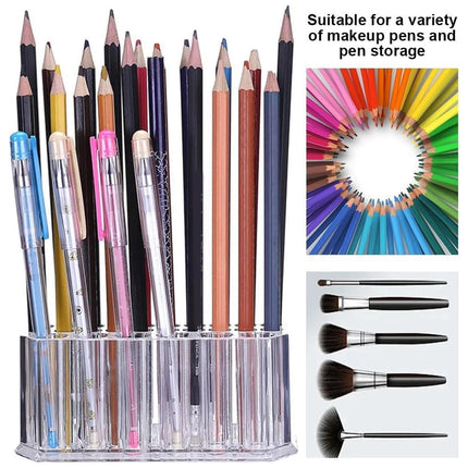 Makeup Brush Holder Cosmetic Organiser with 26 Slots Acrylic Pen Holder Durable