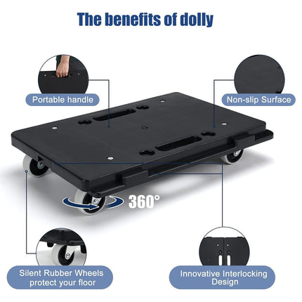 Heavy Duty Rolling Utility Cart for Office Warehouse Silent Portable Trolley